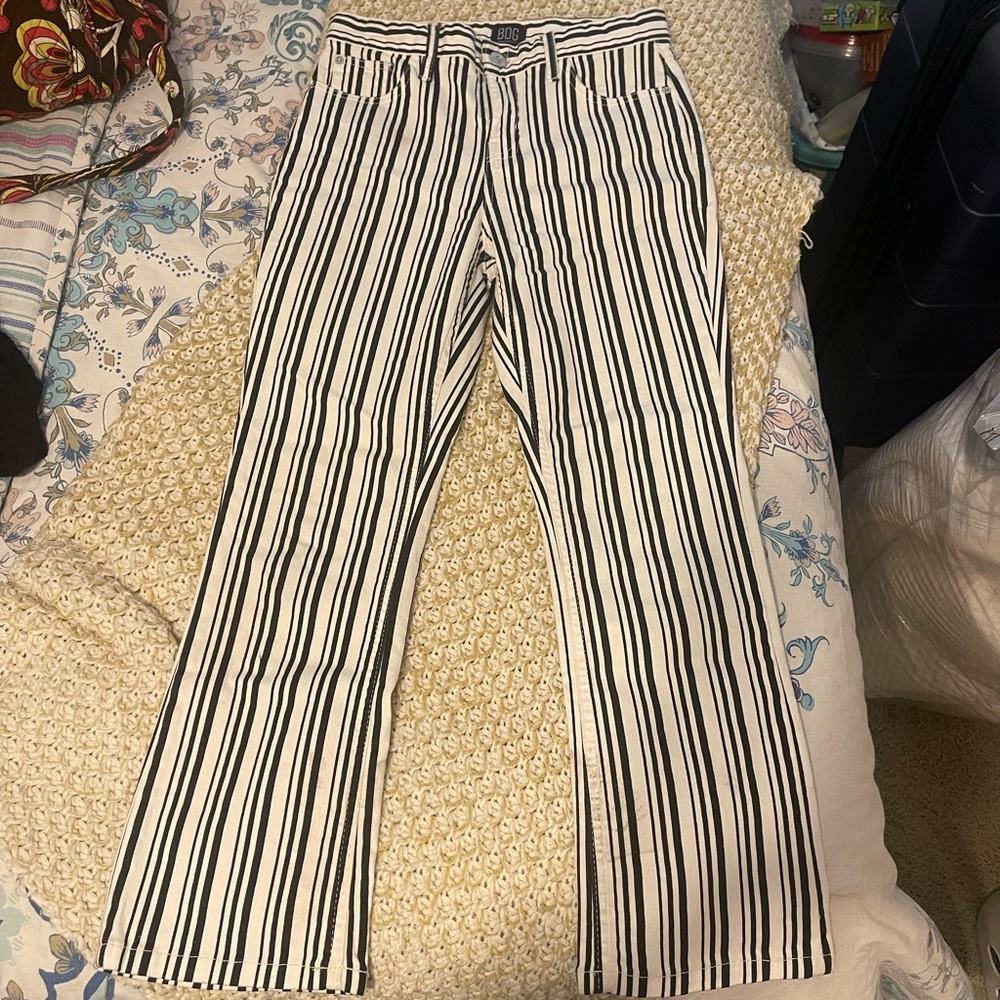 BDG black and white striped pants / jeans